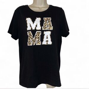 2/$20 Black 'MAMA' Graphic Tee